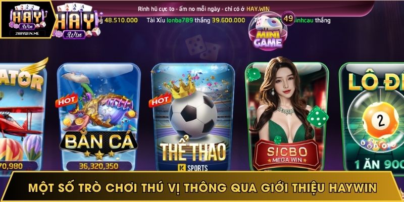 Một số trò chơi thú vị thông qua giới thiệu Haywin